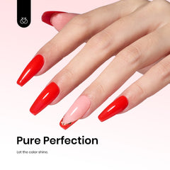 Beetles Rojo Gel Uñas: curado UV/LED para acabado suave.