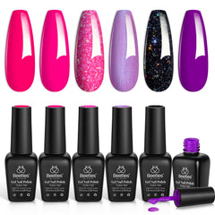 Beetles gel de uñas rosa intenso con brillos para uñas duraderas