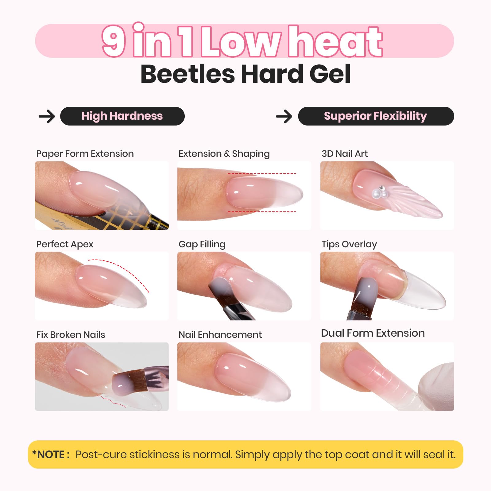 Beetles Gel provides smooth control and balanced texture for precise sculpting.