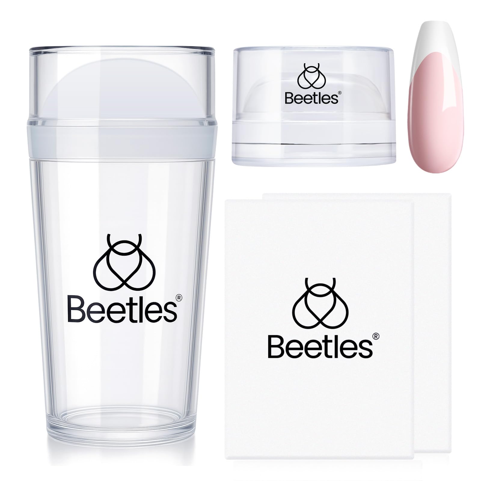 Beetles sello uñas frances con dos tamaños para diseños precisos.