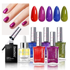 Beetles: conjunto de brillo festivo para uñas, 7 piezas.