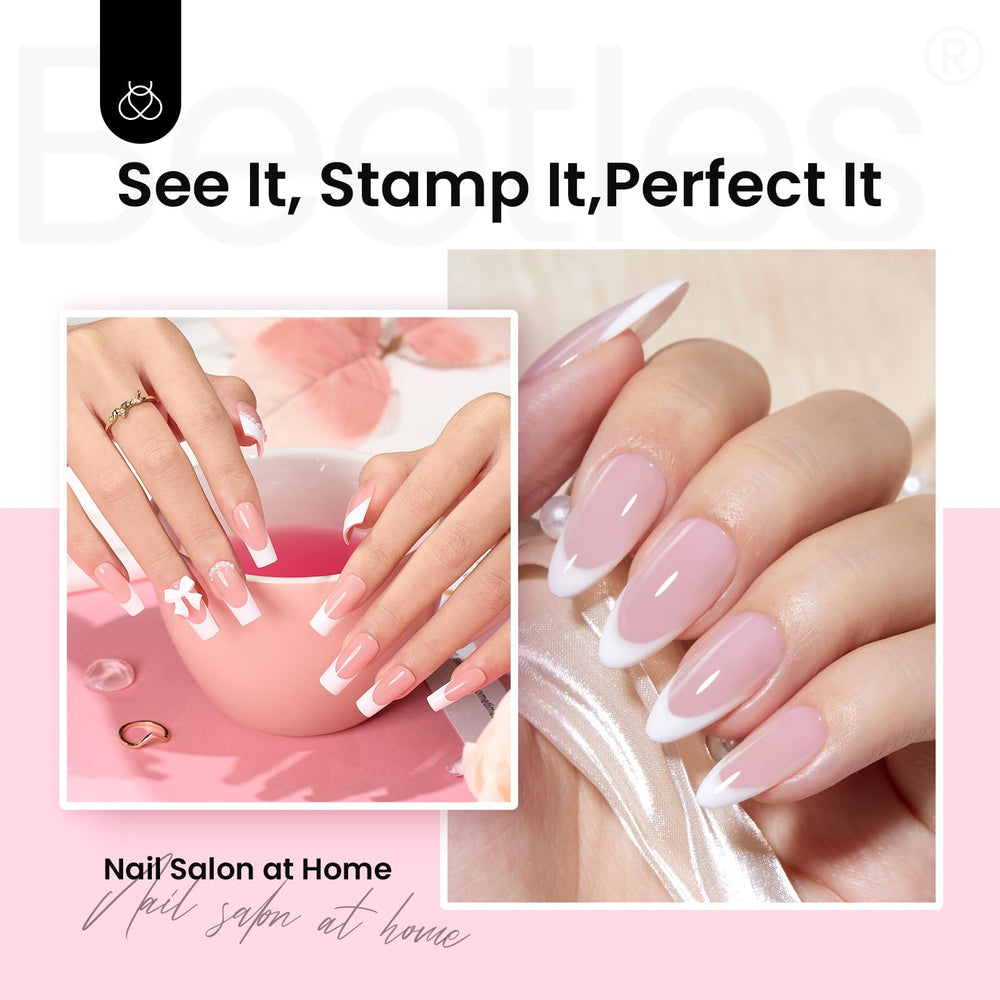 Beetles silicone nail stamper with flexible texture fits nail curves.