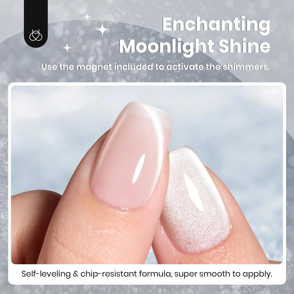Beetles Gel Polish Silver Cat Eye con curado UV/LED rápido.