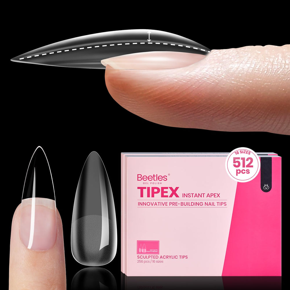 Beetles Tipex Instantáneas con Ápice: puntas medias estileto para manicuras rápidas