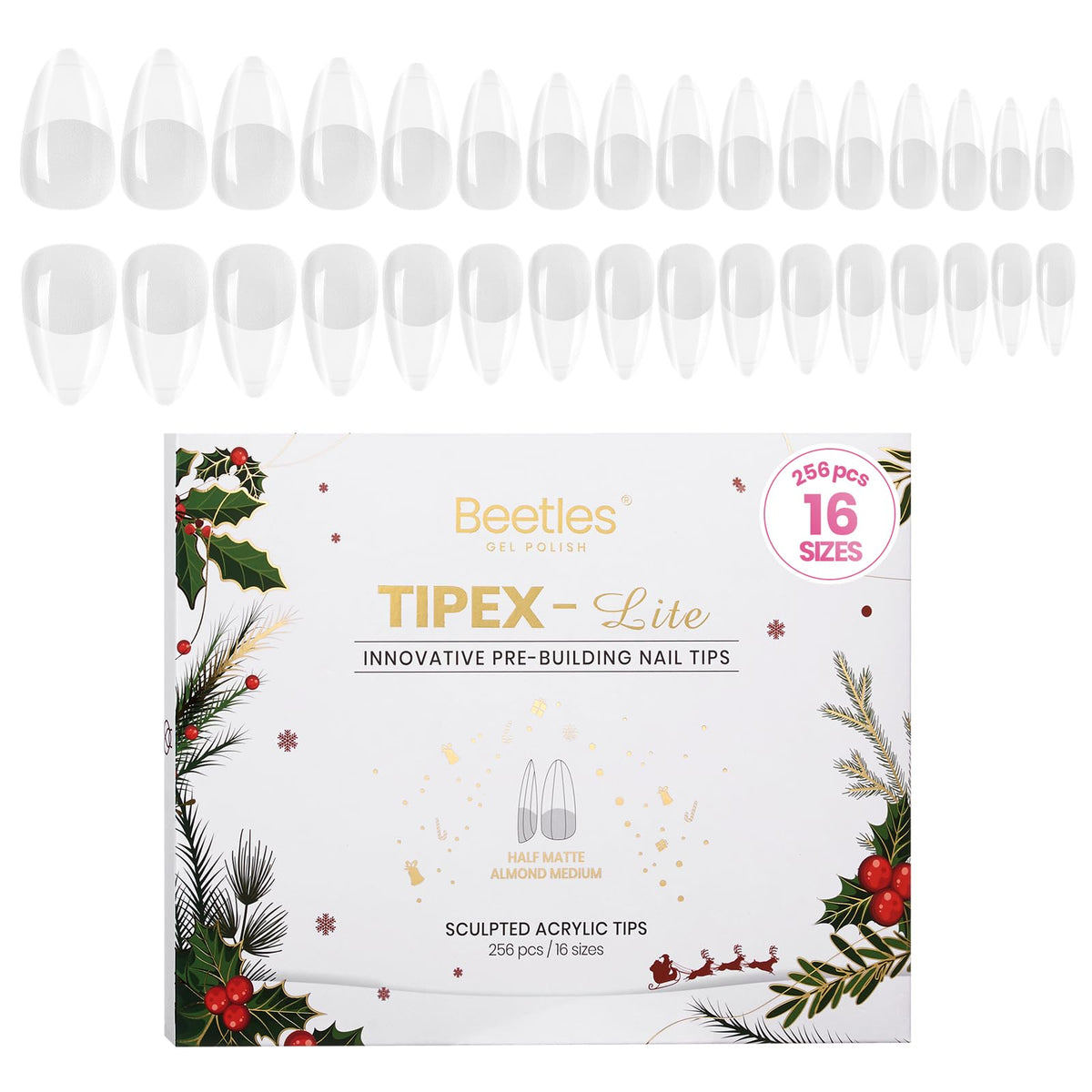 Beetles Tipex Lite apex tips: 256 piezas para un acabado natural