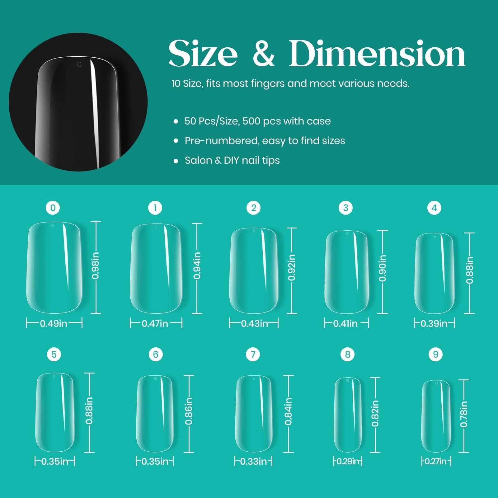 Beetles tips compatibles con gel y acrílico para diseños versátiles