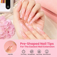 Beetles Tips Uñas Falsas Transparentes con cobertura total para acabado natural