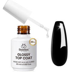 Beetles Top Coat Gel brillo extra: acabado espejo para uñas.