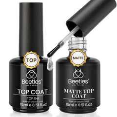 Beetles top coat gel brillo 15ml: acabado ultrabrillante para uñas.