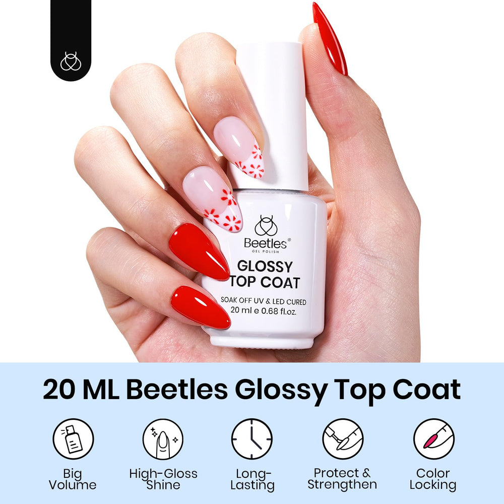 Beetles Top Coat Gel sin limpieza: capa superior clara y sin residuos.