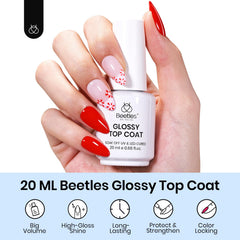 Beetles Top Coat Gel sin limpieza: capa superior clara y sin residuos.
