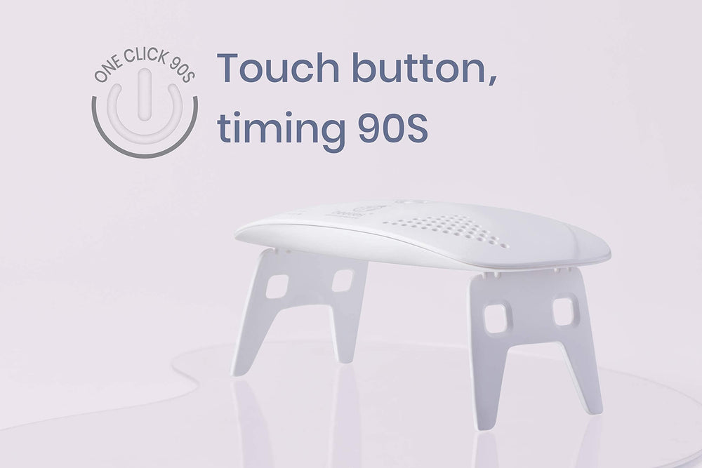 Beetles Travel-Ready Nail Lamp fits in bag for on-the-go manicures.