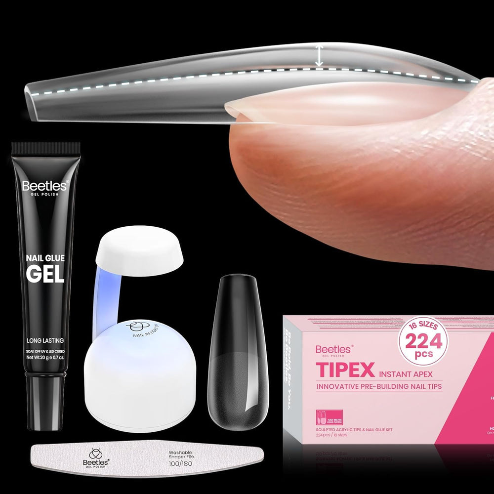 Beetles Tipex kit de puntas con apex instantáneo para uñas profesionales