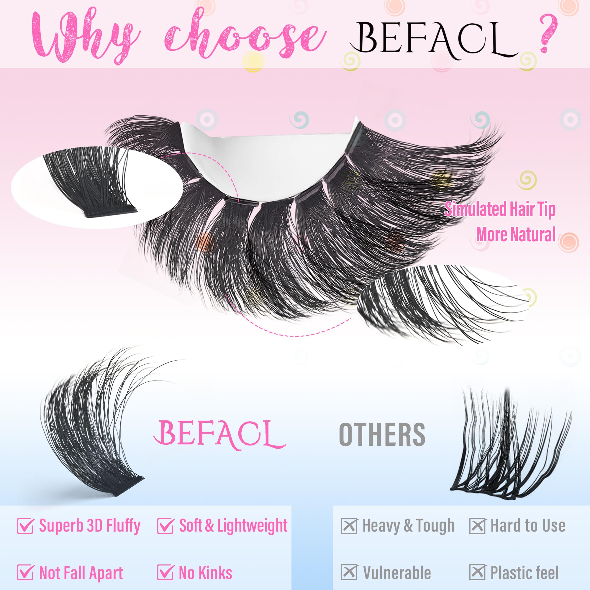 BEFACL bond-seal pestañas 72h para fijar y sellar el look con comodidad.
