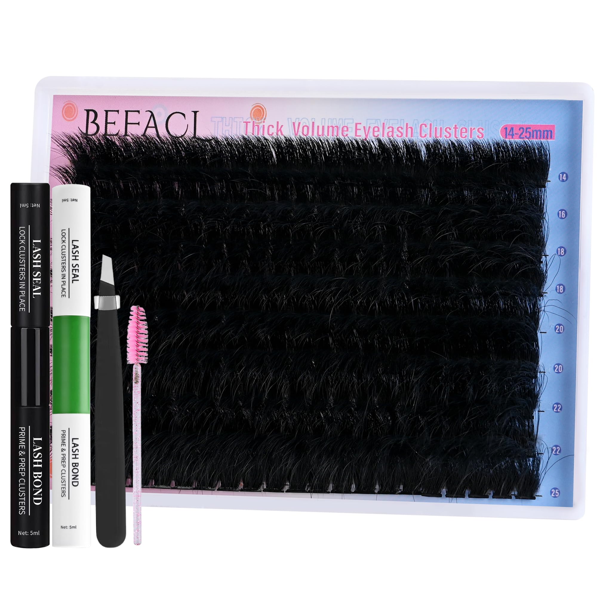 BEFACL caja de extensiones de pestañas facilita crear looks profesionales desde casa.