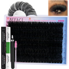 BEFACL kit clusters pestañas 280D 14-25mm para un look de volumen personalizado y fácil.