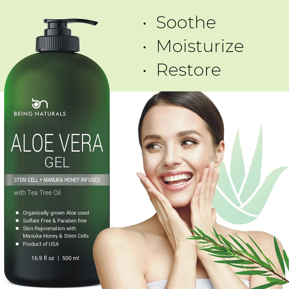 Cuidado corporal con Being Naturals Aloe Vera Gel, hidratación profunda
