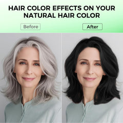 BELEZALIB dye shampoo application with gloves for at-home color.