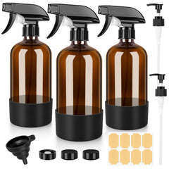 BELICOO botellas vidrio ámbar 500ml, ideales para conservar aceites esenciales.