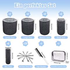Belicoo conjunto rulos pelo 48mm definición de rizos suaves