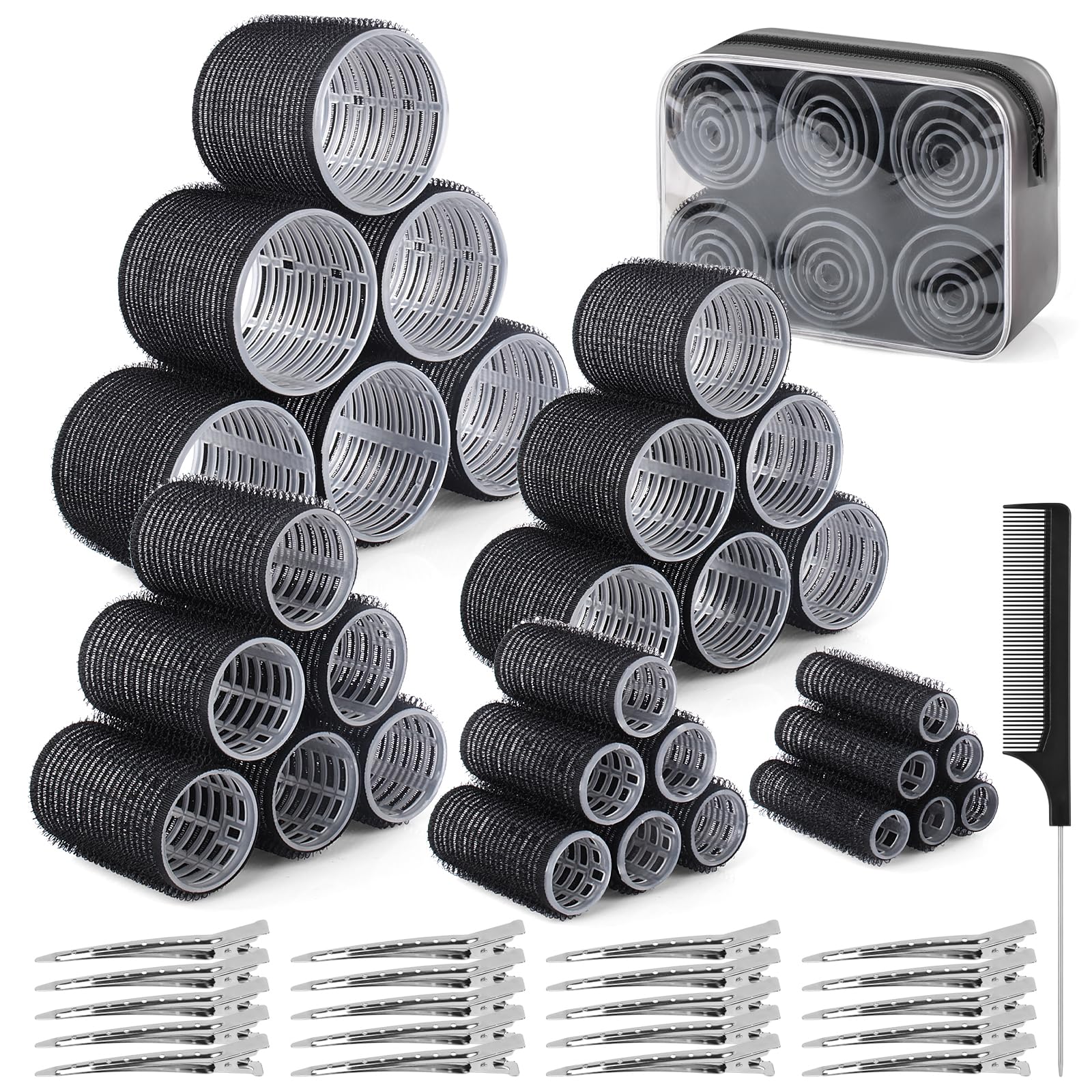 Belicoo conjunto rulos pelo 60mm para rizos naturales y duraderos