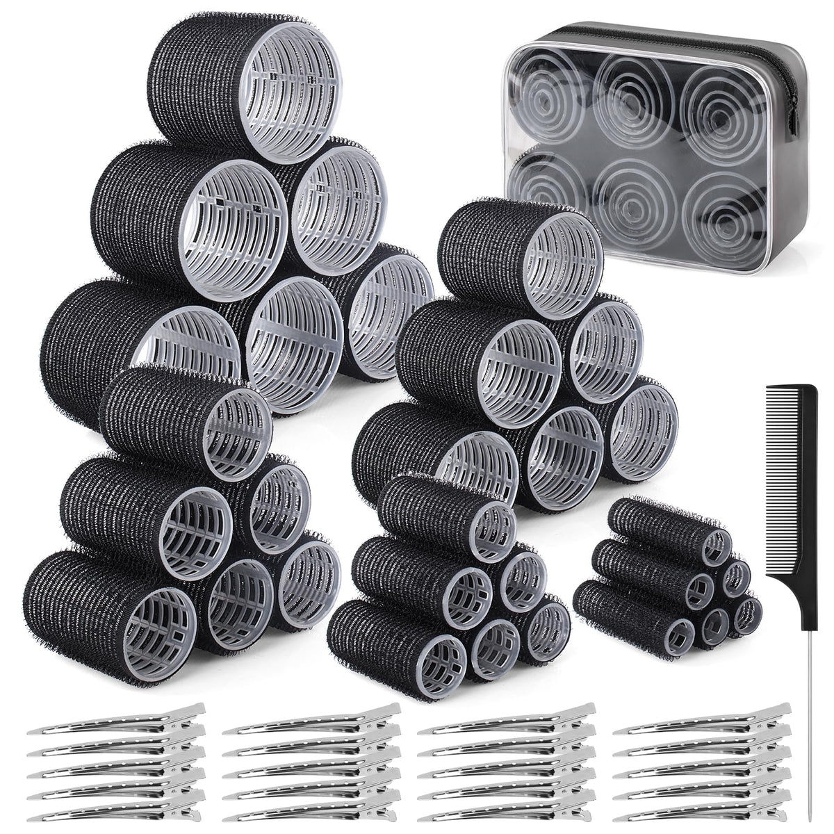 Belicoo conjunto rulos pelo 60mm para rizos naturales y duraderos