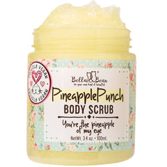 Bella and Bear exfoliante corporal de piña, textura suave para piel renovada.