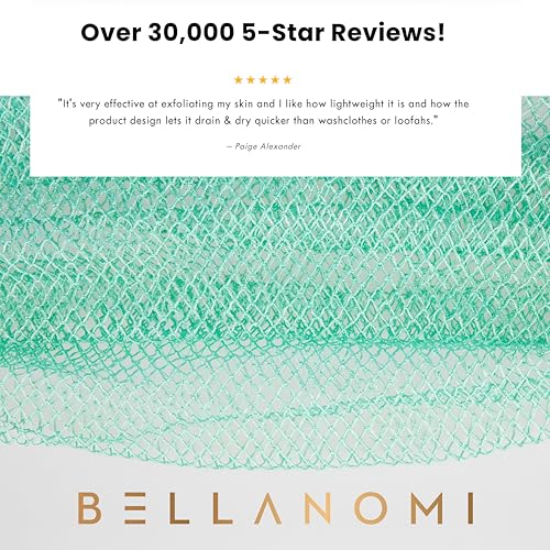 Bellanomi esponja de baño de nylon, secado rápido, ideal para uso diario.