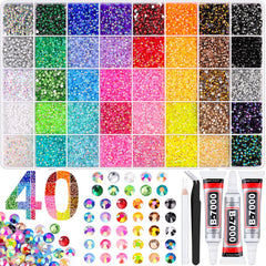 BELLEBOOST piedras de resina 3 mm multicolor con brillo AB para manualidades duraderas