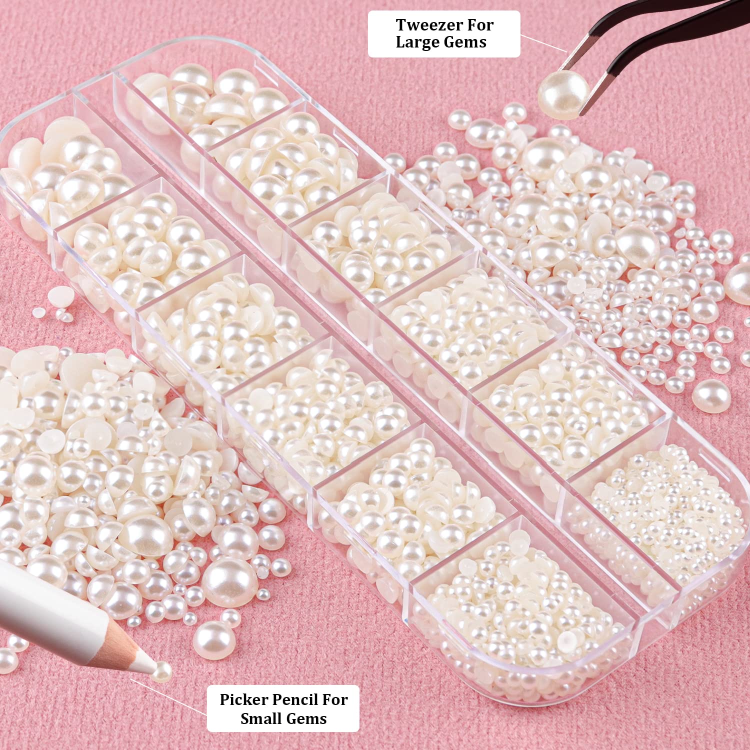 BelleBoost pinzas para perlas, agarre firme de gemas pequeñas.
