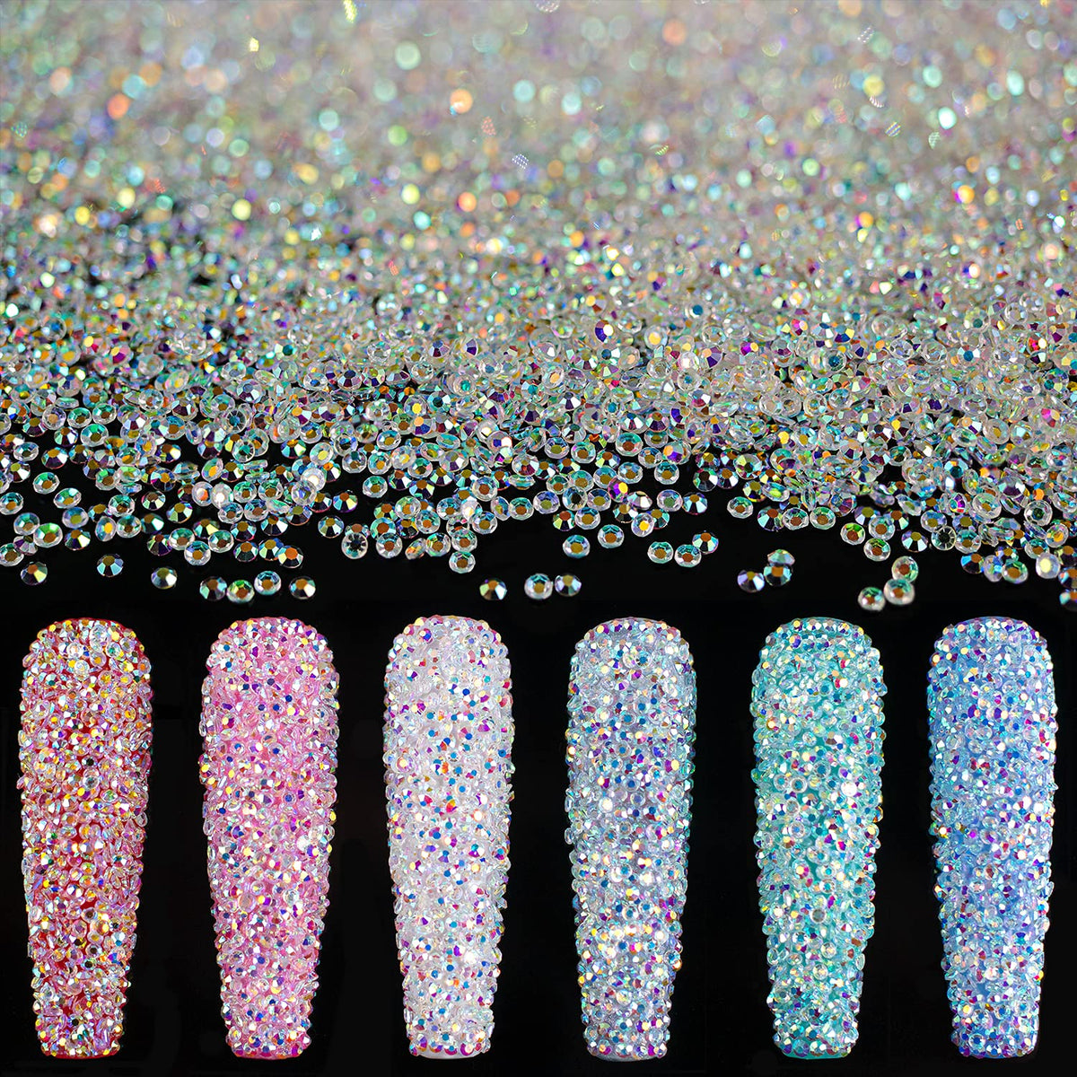 BELLEBOOST pixie cristal 1-2mm: brillo irisado para uñas decorativas
