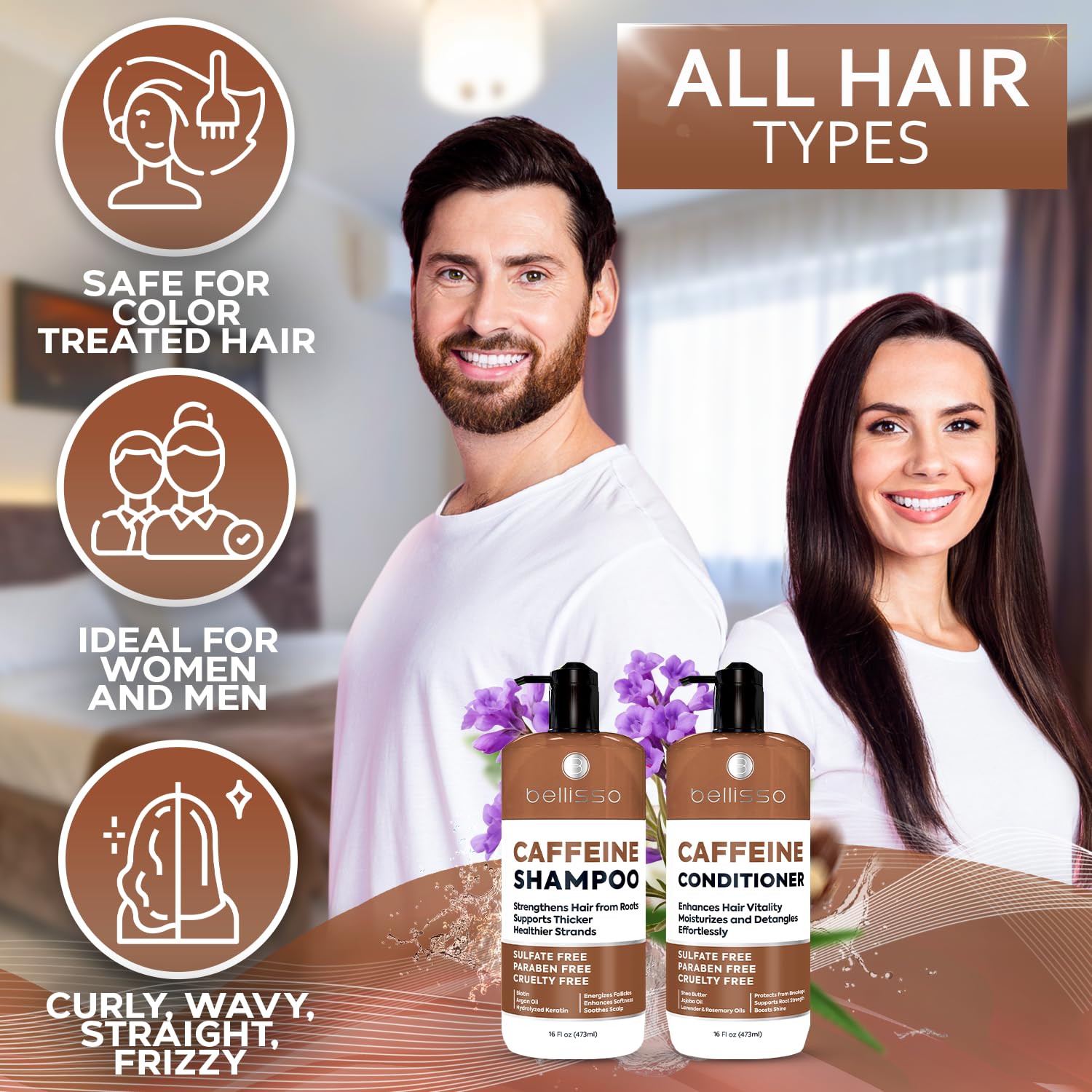 Bellisso salon-grade hair lift image showing professional-grade volume at home.