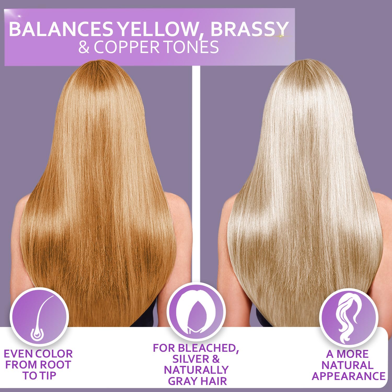 Bellisso tono morado para cabello decolorado, reduce reflejos amarillentos.