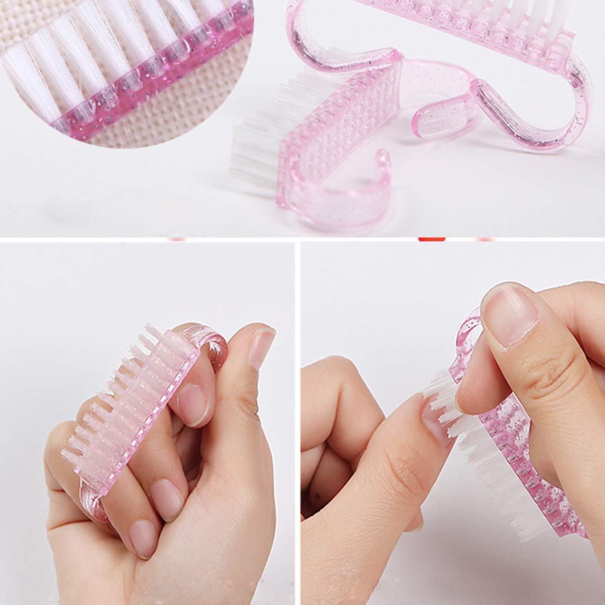 Cepillo de uñas Benbeno verde para uñas y pies.