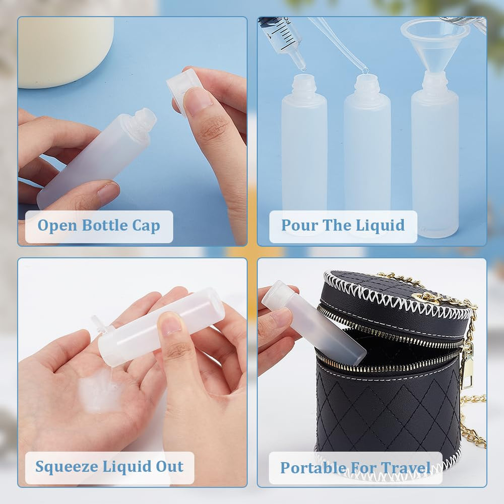 BENECREAT botellas plástico durables 18ml para viajes y muestras cosméticas.