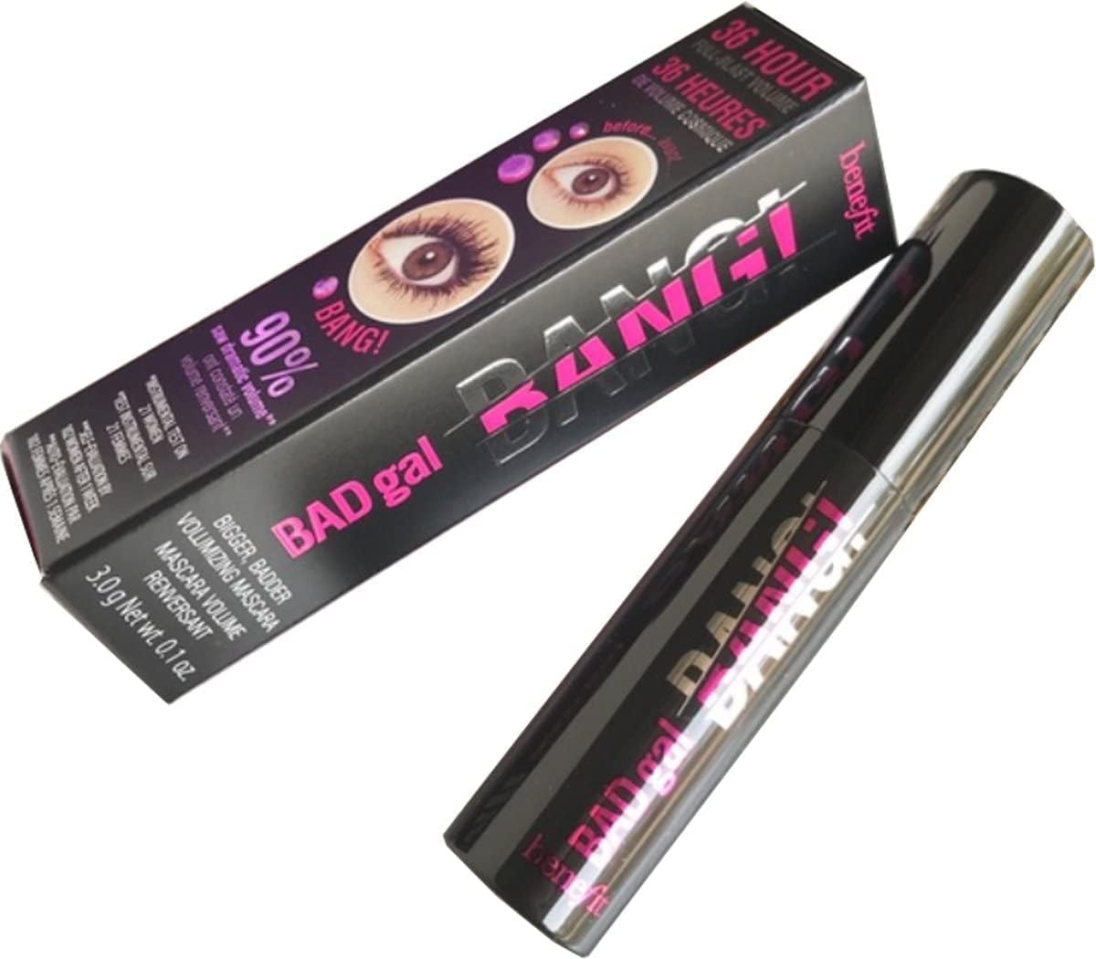 Benefit Bad Gal Bang Mini Mascara: cepillo slimpact alcanza raíces y puntas para mayor cobertura.