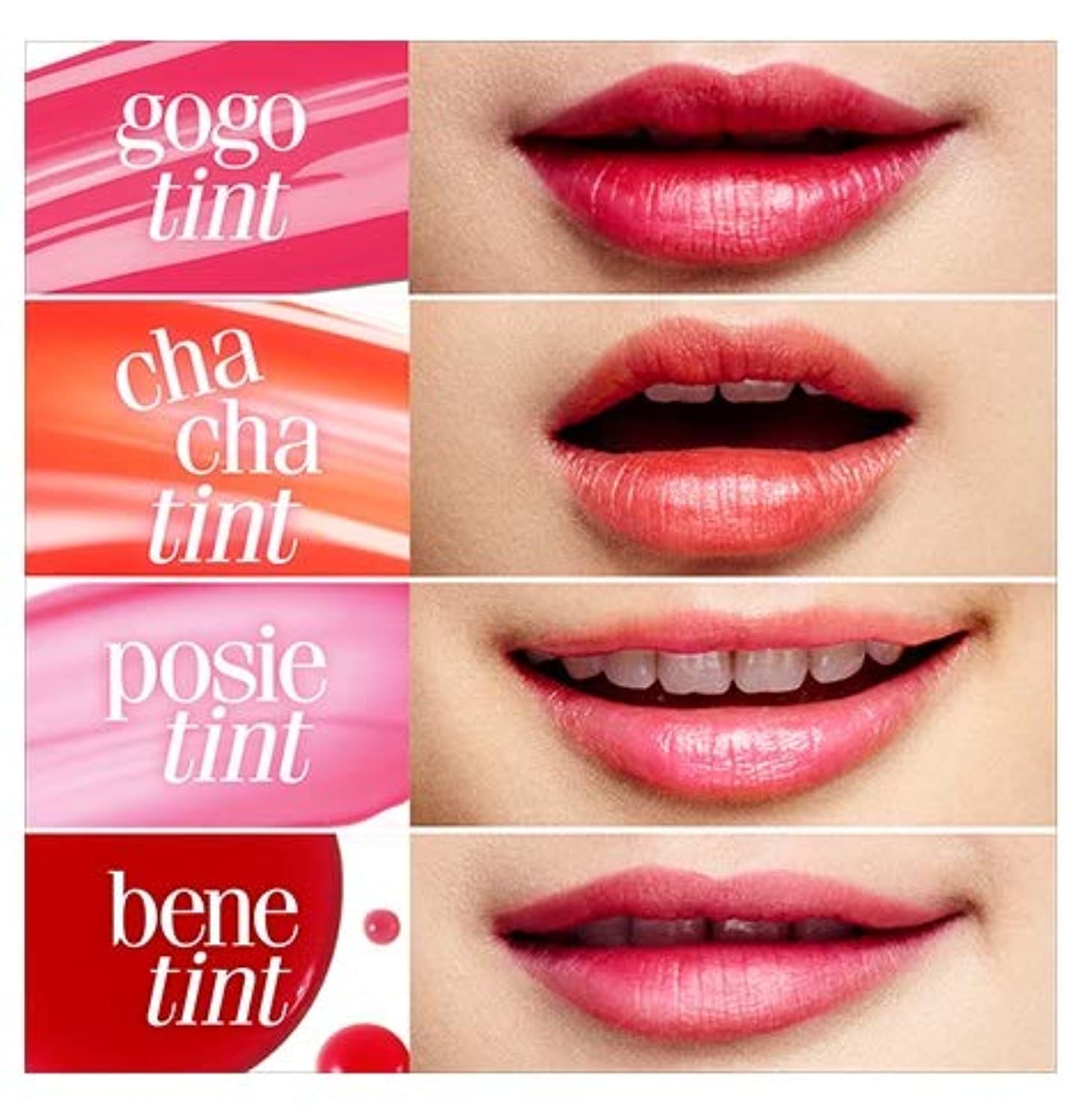 Benefit Benetint Mini muestra color rosa-nude en las mejillas para un rubor natural.