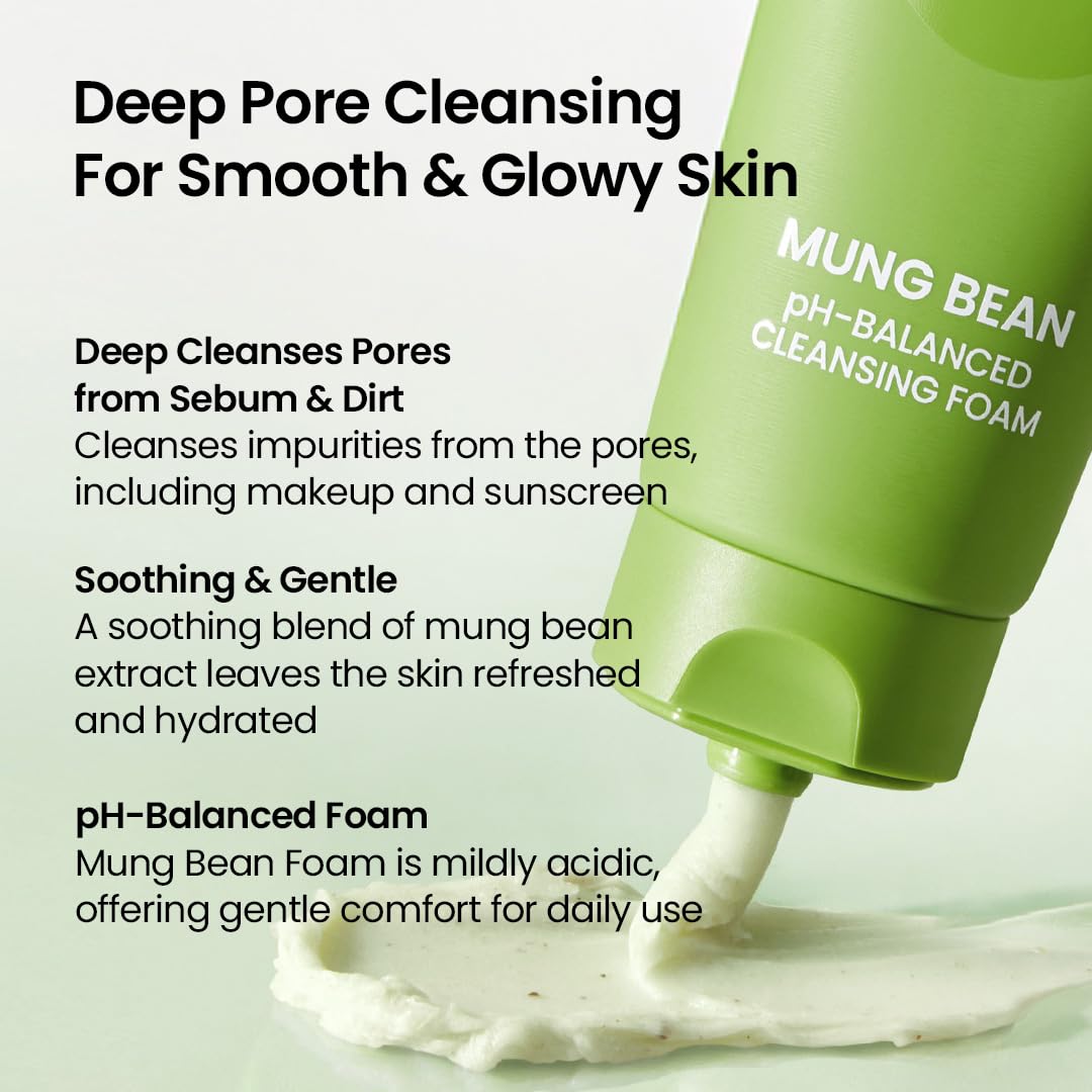 Beplain deep pore cleansing with mung bean, helping impurities while maintaining balance.