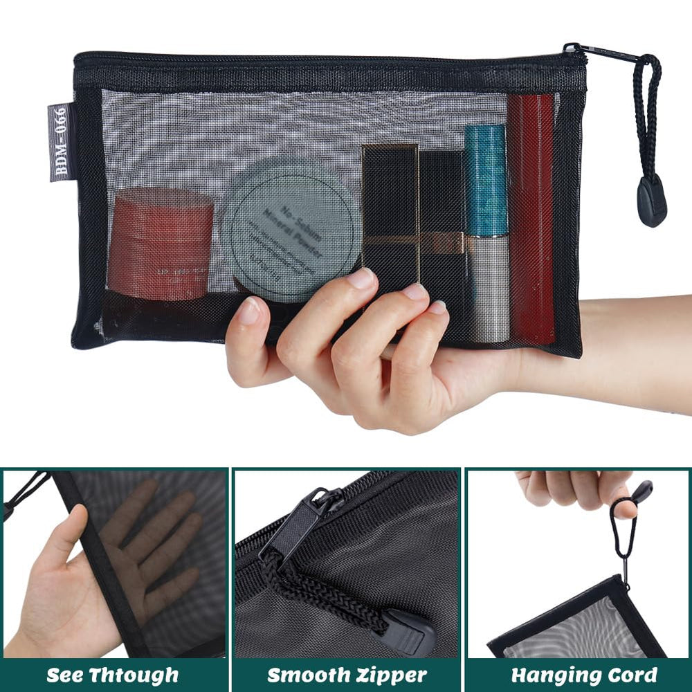 Besharppin bolsa de nylon con visualización interior para cosméticos.