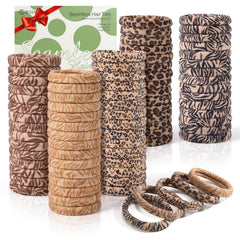 Gomas elásticas Bessrung con estampado leopardo para peinados sin dañar el cabello.