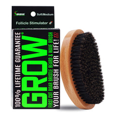 GROW de Best Beard Stuff: cepillo para barba con pelo de jabalí natural para crecimiento suave.