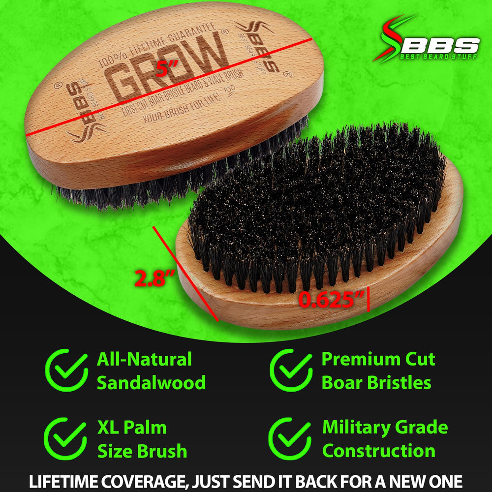GROW de Best Beard Stuff: diseño de madera natural para agarre cómodo y seguro.