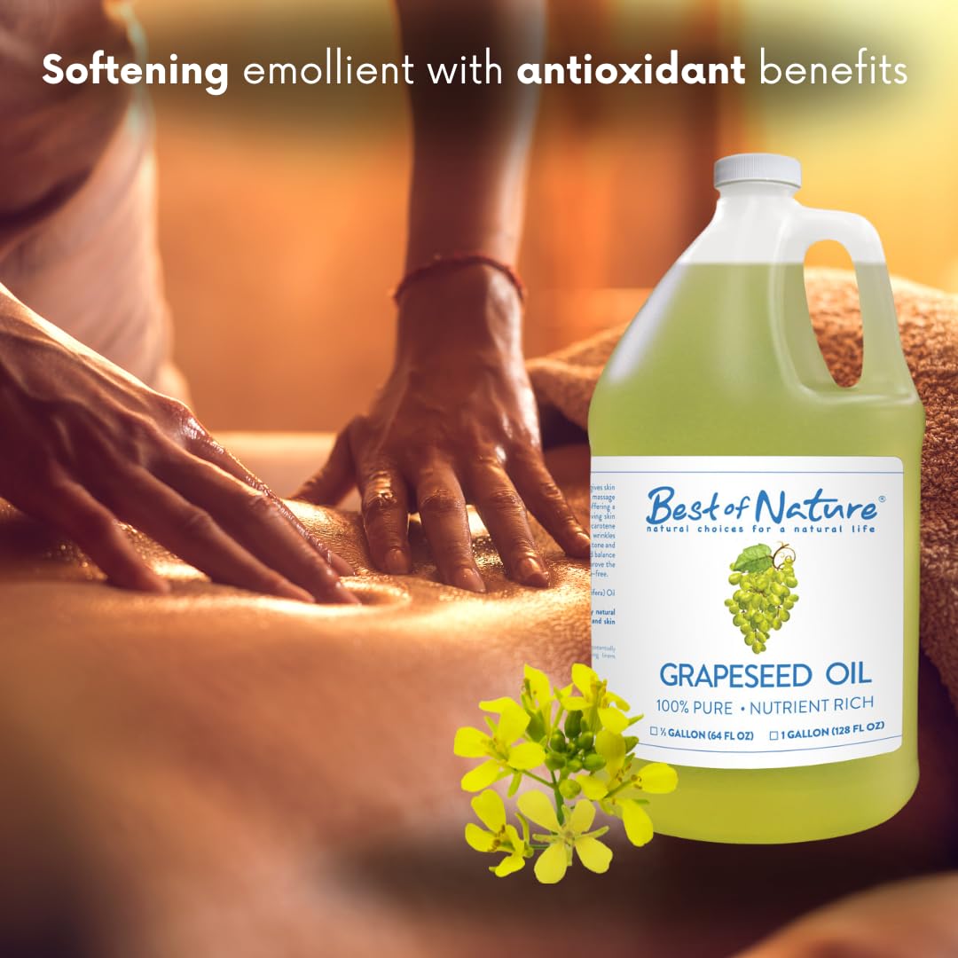 Best of Nature Aceite de semilla de uva, no perfumado para cosmética casera.