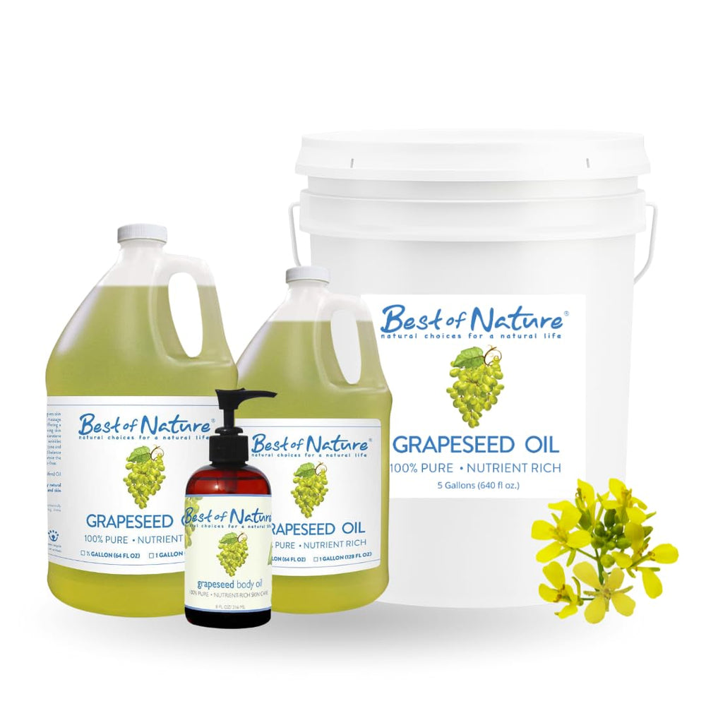 Best of Nature Aceite de semilla de uva, elaborado en EE. UU. en lotes pequeños.