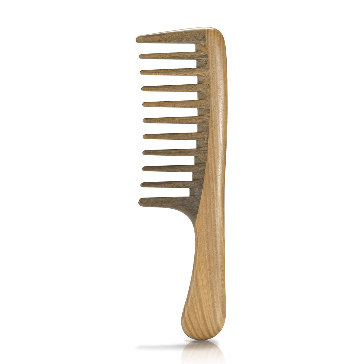 BESTOOL Peine de dientes amplios de sándalo natural para desenredar sin tirones.