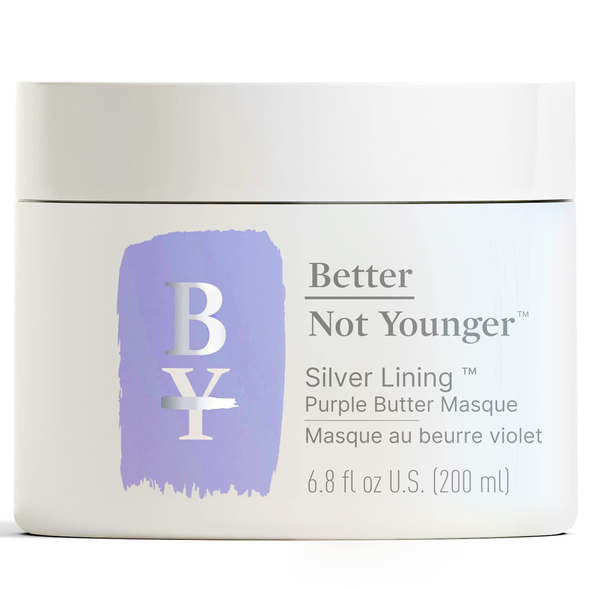 Better Not Younger Silver Lining: bote de mascarilla para cabello plateado con hidratación.
