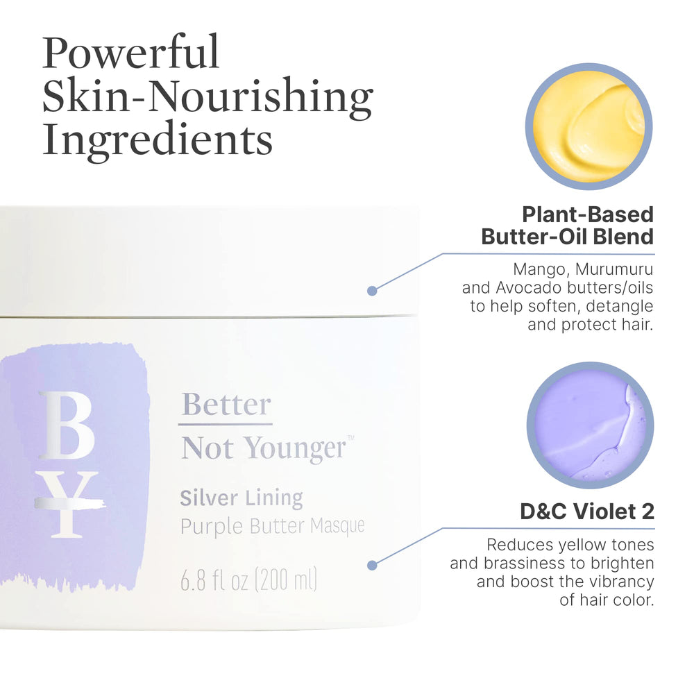Better Not Younger Silver Lining: textura cremosa que suaviza el cabello gris.