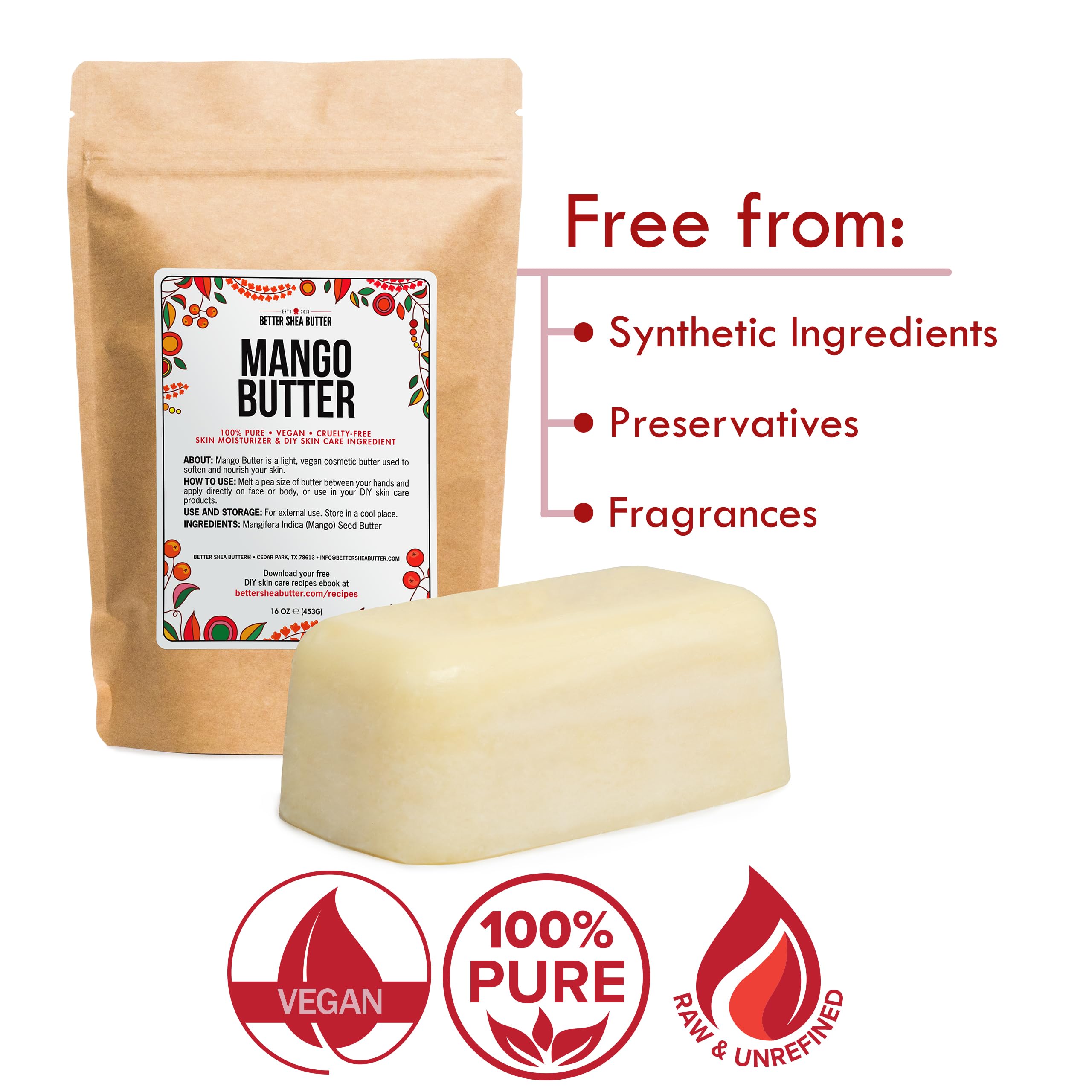 Better Shea Butter Mango Butter aplicación corporal: crema suave para uso diario.