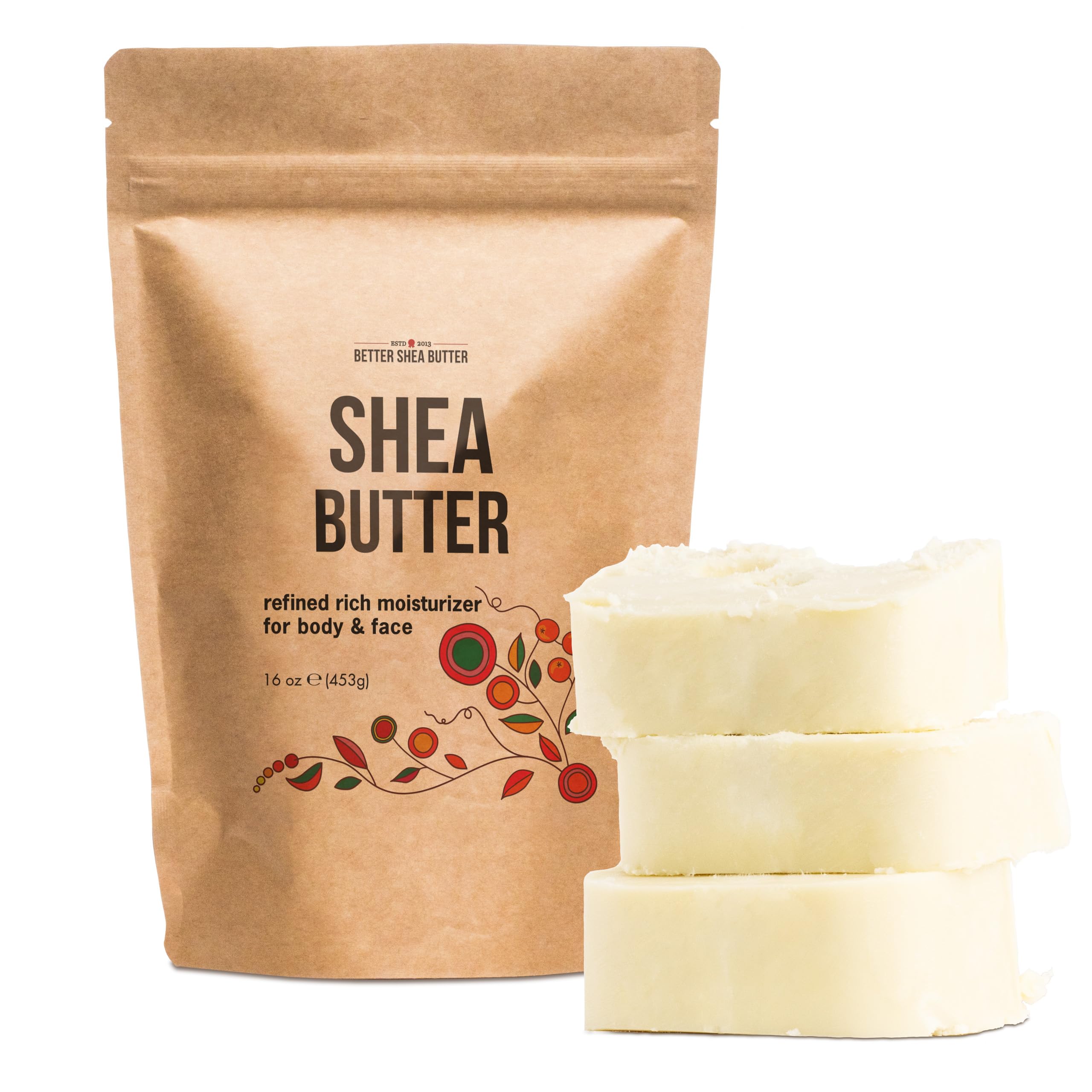 Better Shea Butter barra de manteca de karité refinada, uso diario en piel y cabello.