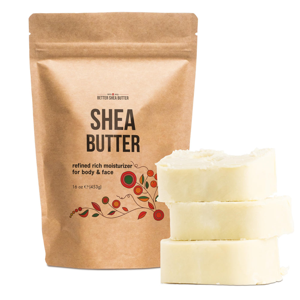 Better Shea Butter barra de manteca de karité refinada, uso diario en piel y cabello.